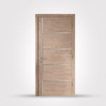 EV Walnut Flush Door with Aluminium Strips (80") (ID: DR-1037) - Image 4