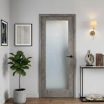 Grey Oak 1-Lite Glass Door (ID: DR-1036)