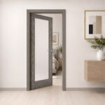 Clear Grade Pine Wood 1-Lite Frosted Glass Door (ID: DR-1033) - Image 4
