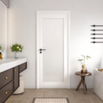 White Primed 1-Lite Frosted Glass Door (96") (ID: DR-1015)