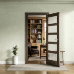 5-Lite EV Walnut Glass Door (ID: DR-1040) - Image 2