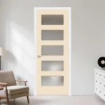 Clear Grade Pine Wood 5-Lite Frosted Glass Door (ID: DR-1034)